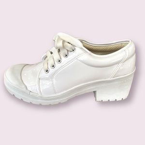 Jeffrey Campbell Patent Leather white chunky Platform sneakers-Size 8M